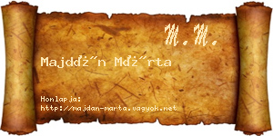 Majdán Márta névjegykártya